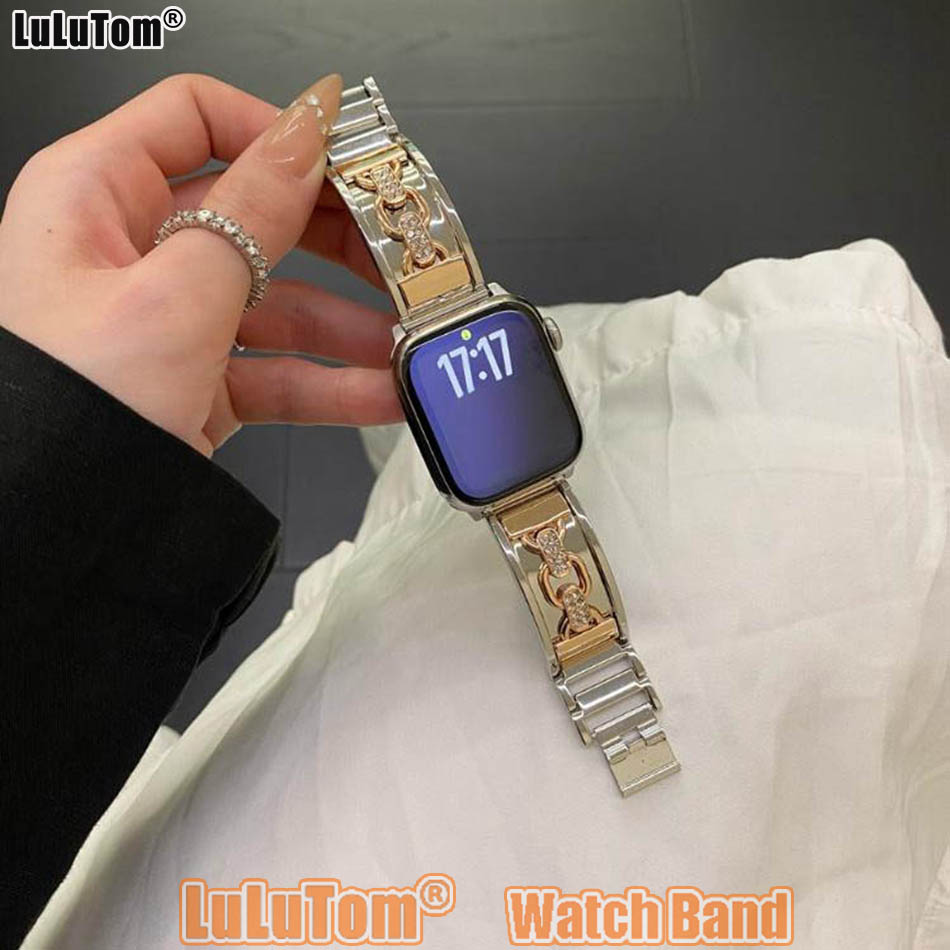 Luxury Watch Apple Bands - Роскошный металлический ремешок-браслет с двойной петлей