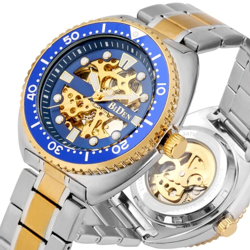 Luxury Watch Nice - Мужские механические часы BIDEN, полностью стальные