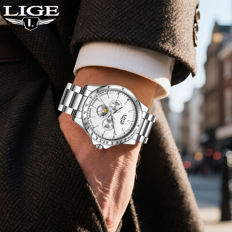 Luxury Watch Brands - LIGE лучший бренд, роскошные кварцевые мужские
