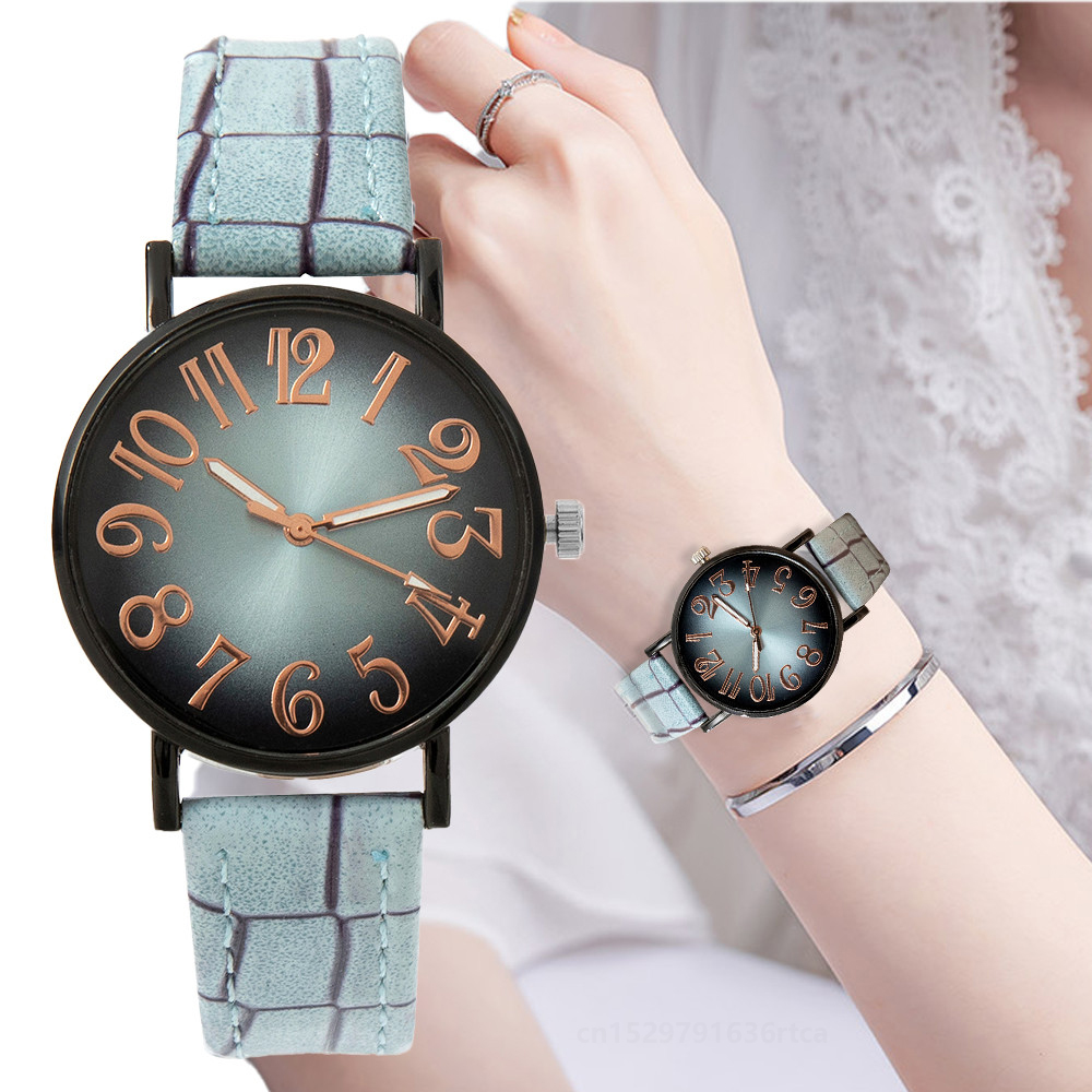 Luxury Watch Leather Strap - Часы наручные женские кварцевые в клетку,