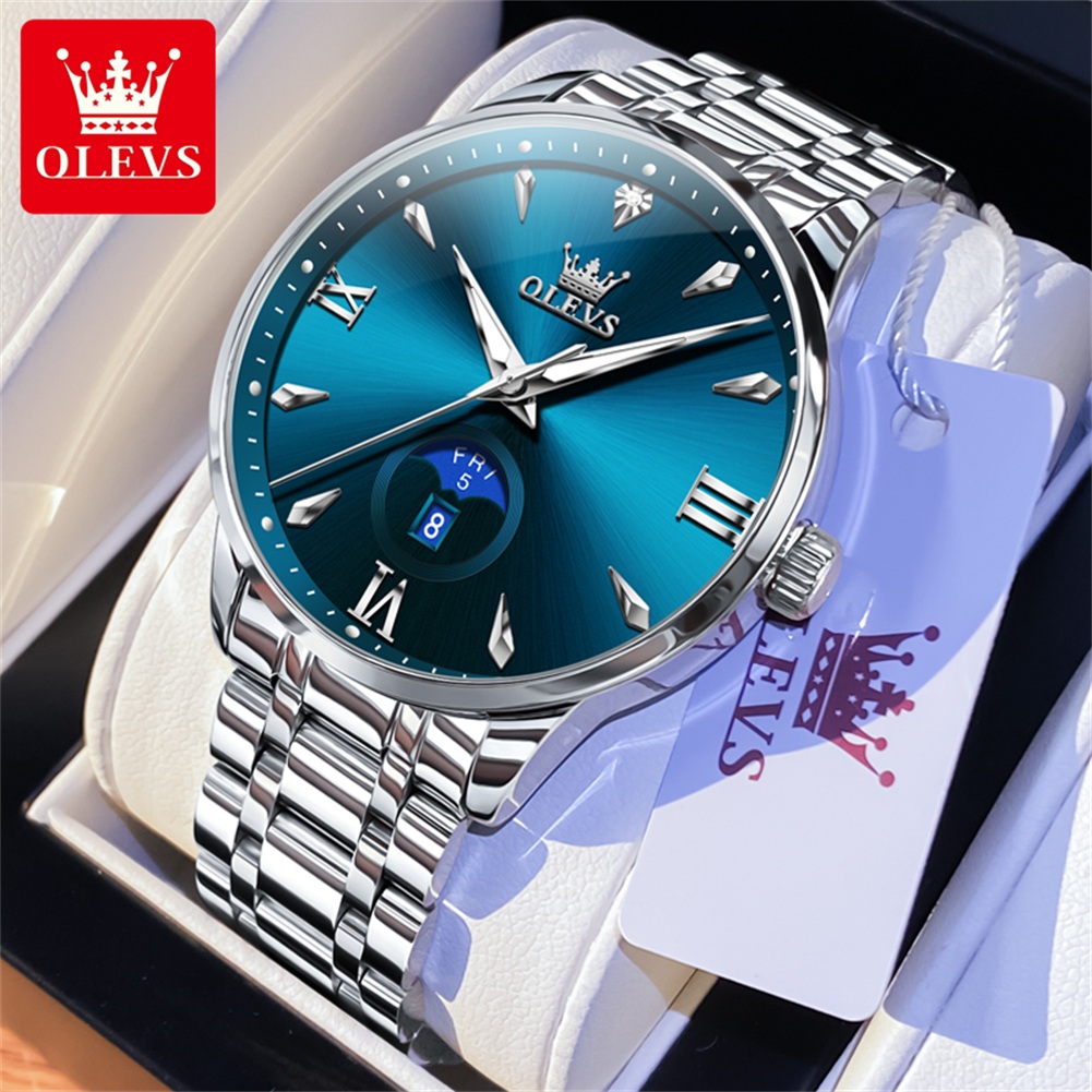 Luxury Watch Brands - OLEVS Moon Phase мужские часы с