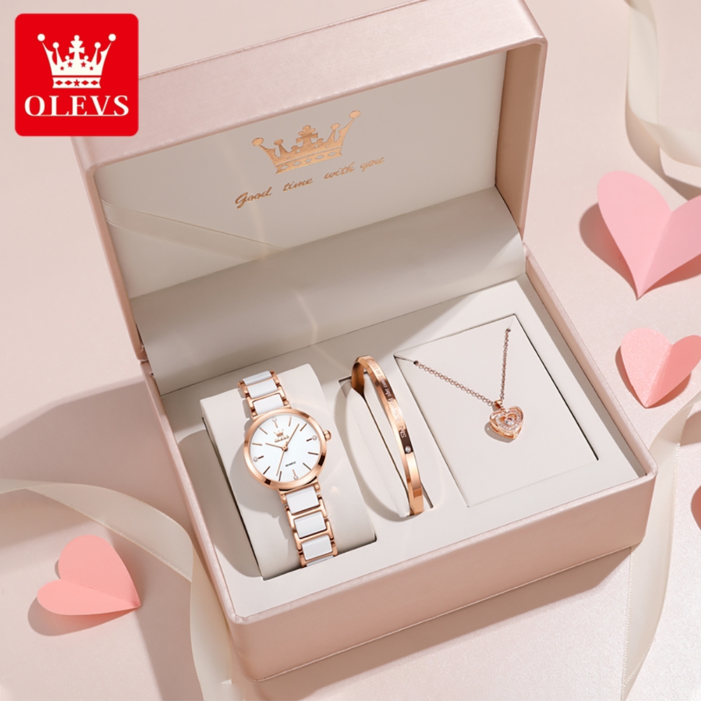 Luxury Watch Case - OLEVS женские часы 5877, роскошные элегантные