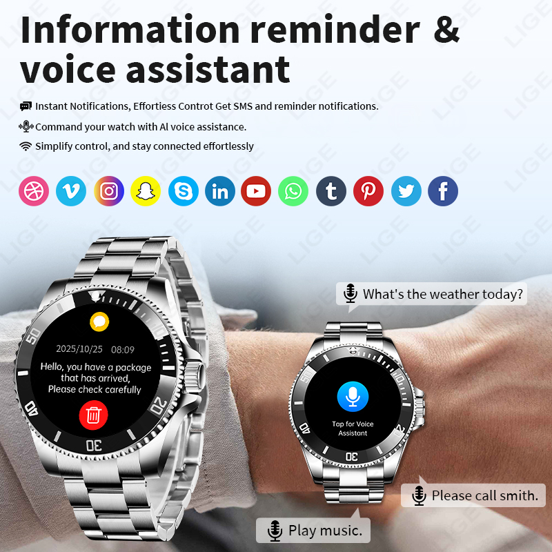Смарт-часы LIGE 2026 с HD-экра – обзор и цена Luxury Watch Arabic