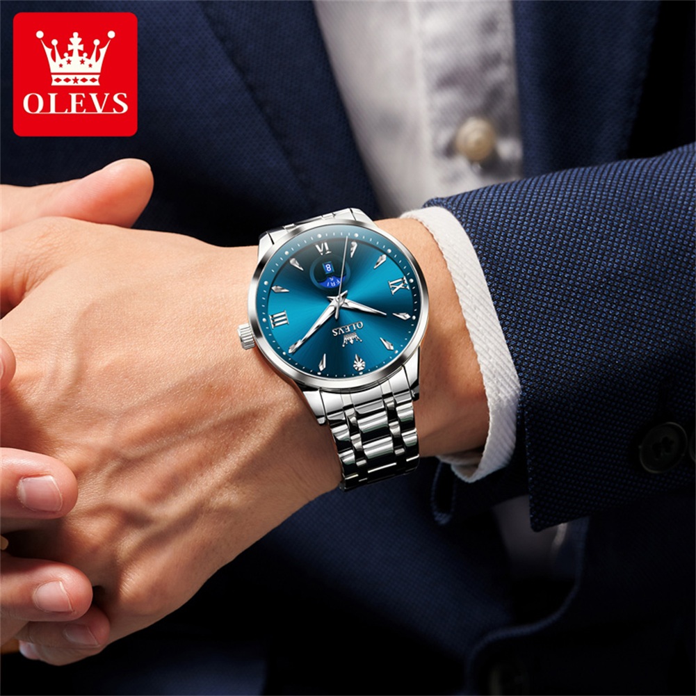 OLEVS Moon Phase мужские часы  – обзор и цена Luxury Watch Brands