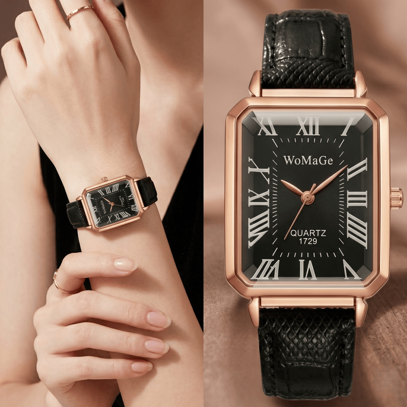 Модные прямоугольные кварцевые – обзор и цена Luxury Watch Leather Strap