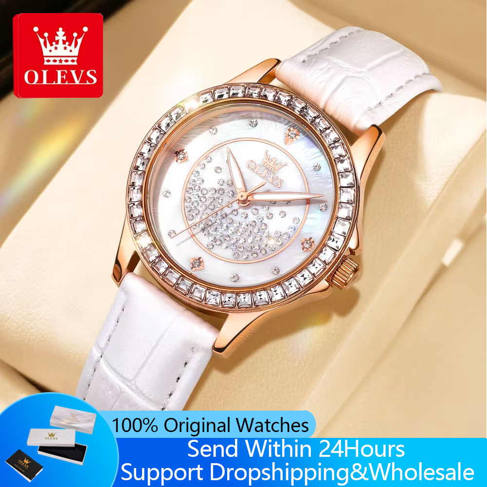 OLEVS 3715 Роскошные женские к – обзор и цена Luxury Watch Leather Strap