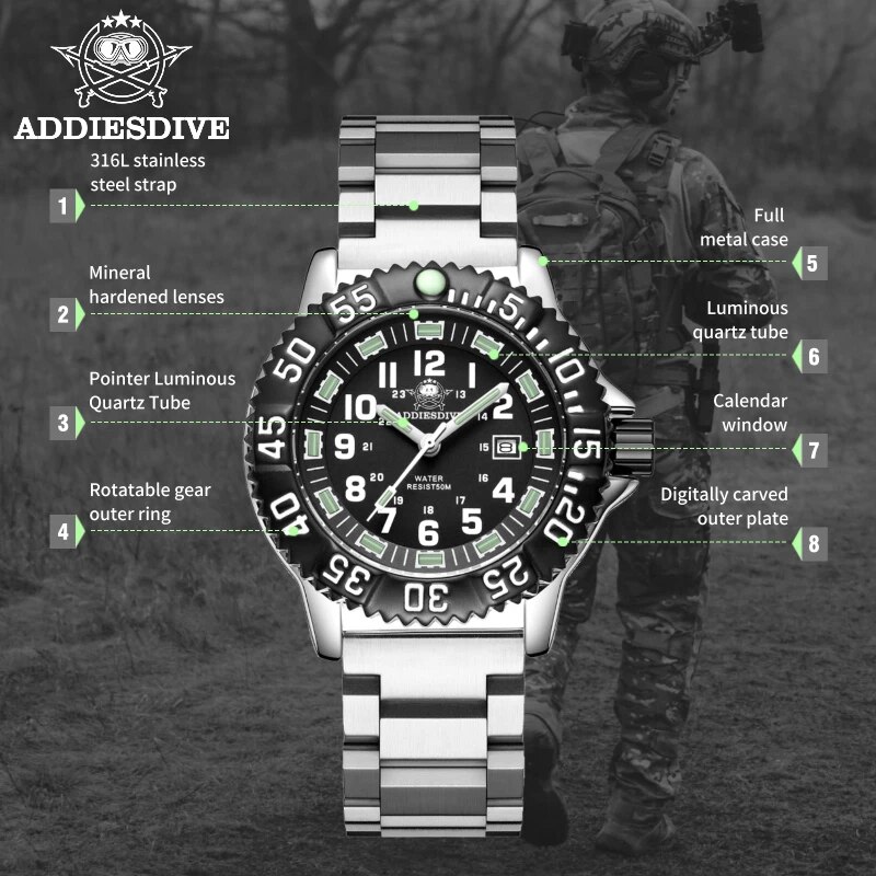Мужские модные повседневные ча – обзор и цена Diver Watch 300M