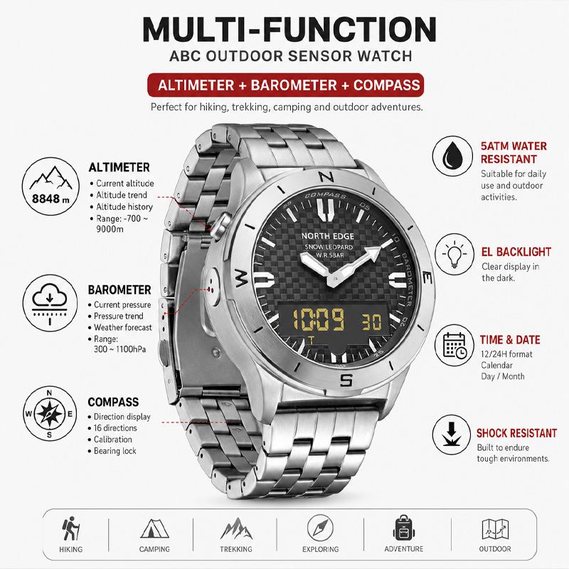 Мужские спортивные цифровые ча – обзор и цена Compass Watch Luxury