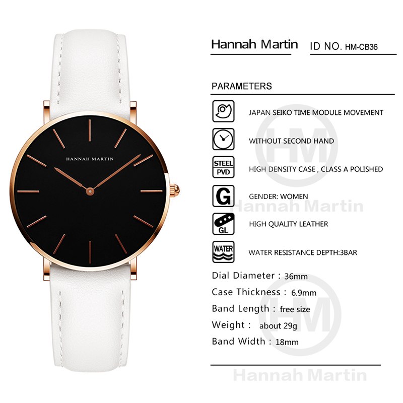 Hannah Martin, хит продаж, нов – обзор и цена Luxury Watch Leather Strap